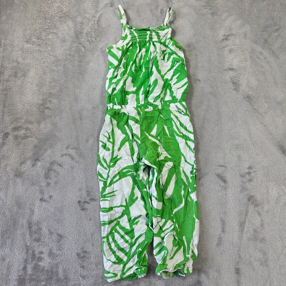 Lilly Pulitzer Target 20th Anniversary Green Palm Leaf Jumpsuit Kids 3T Summer